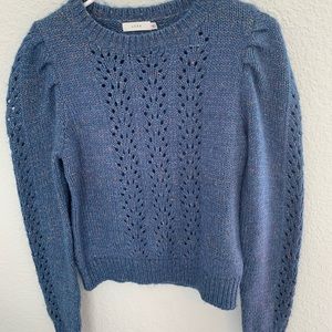 lush sweater blue with cutout pattern